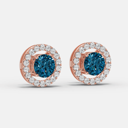 Boldwave Halo Diamond Studs - View 2