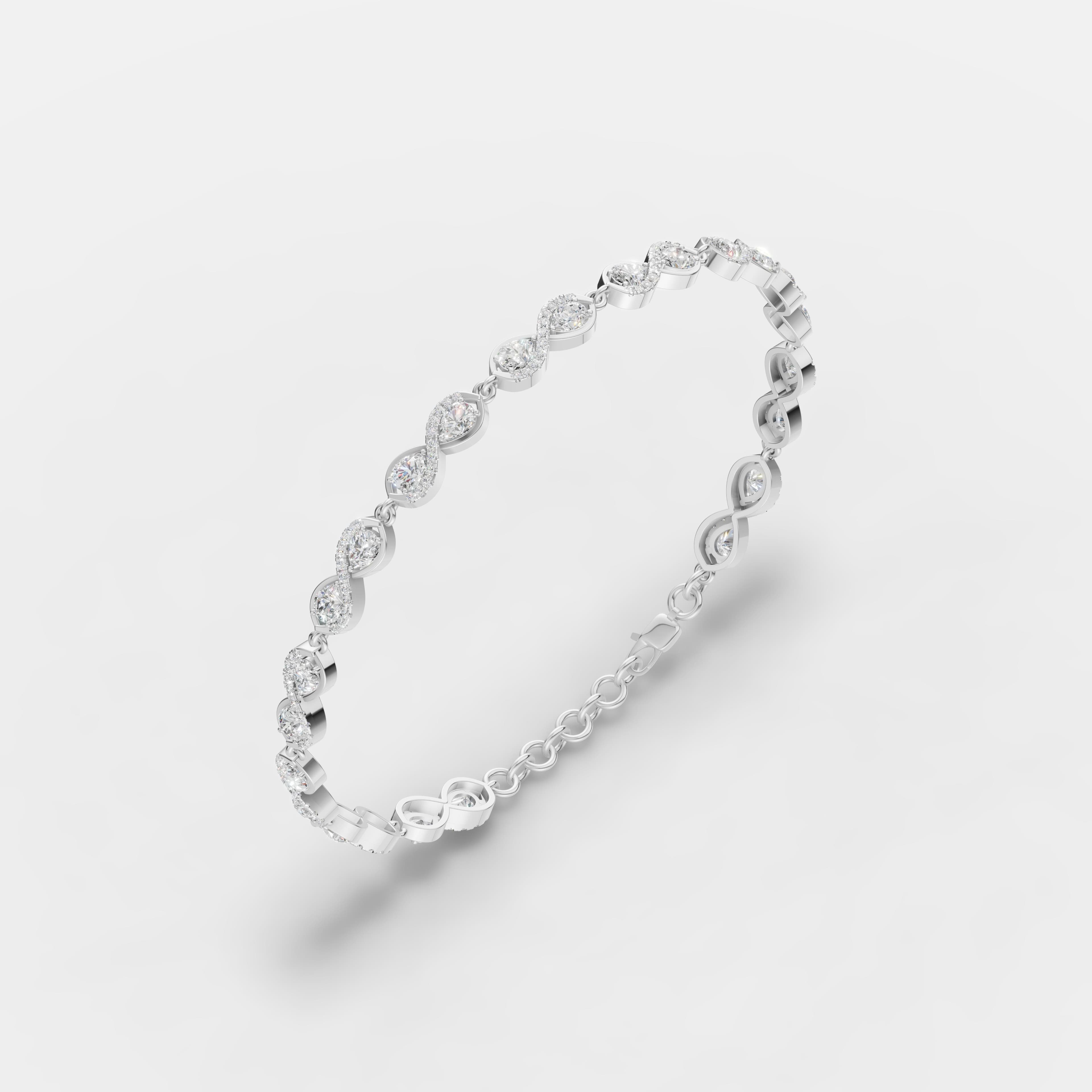 Infinity Pear Diamond Bracelet - 1