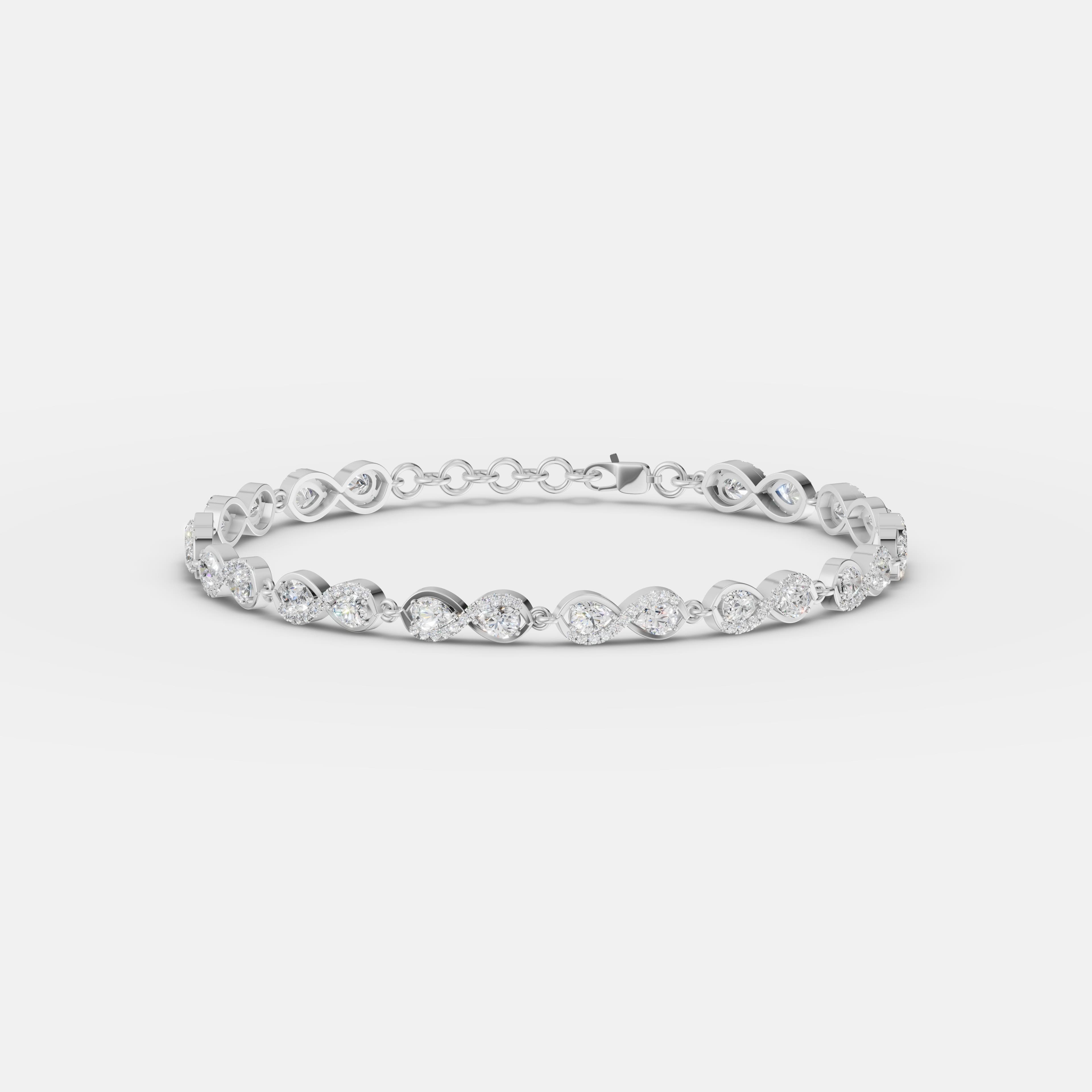 Infinity Pear Diamond Bracelet - 5
