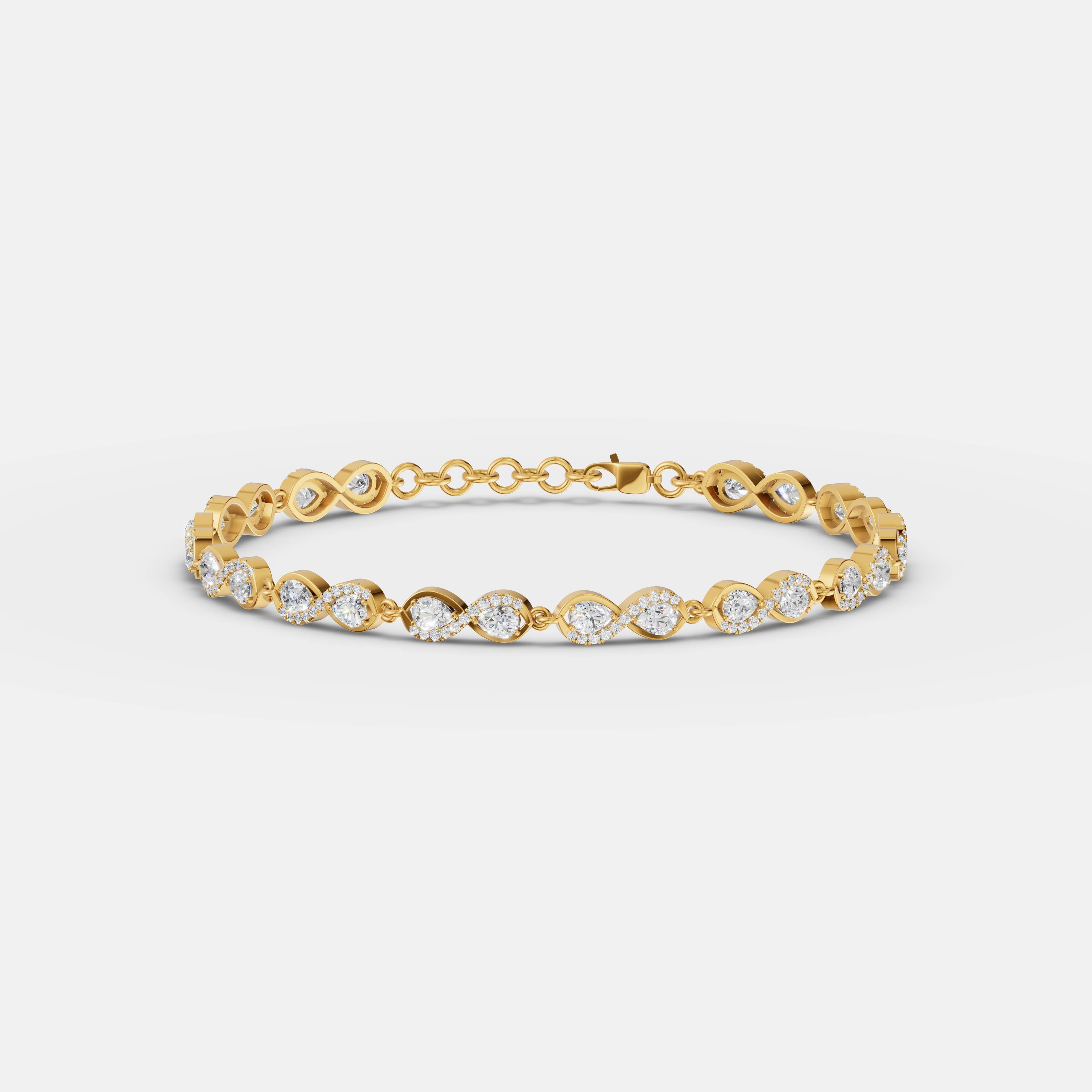 Infinity Pear Diamond Bracelet - 5