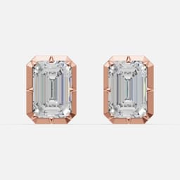 Emerald Cut Signature Studs - View 1