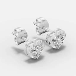 Classic Heart Diamond Studs - View 2
