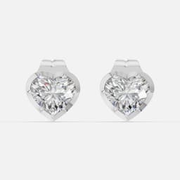 Classic Heart Diamond Studs - View 1