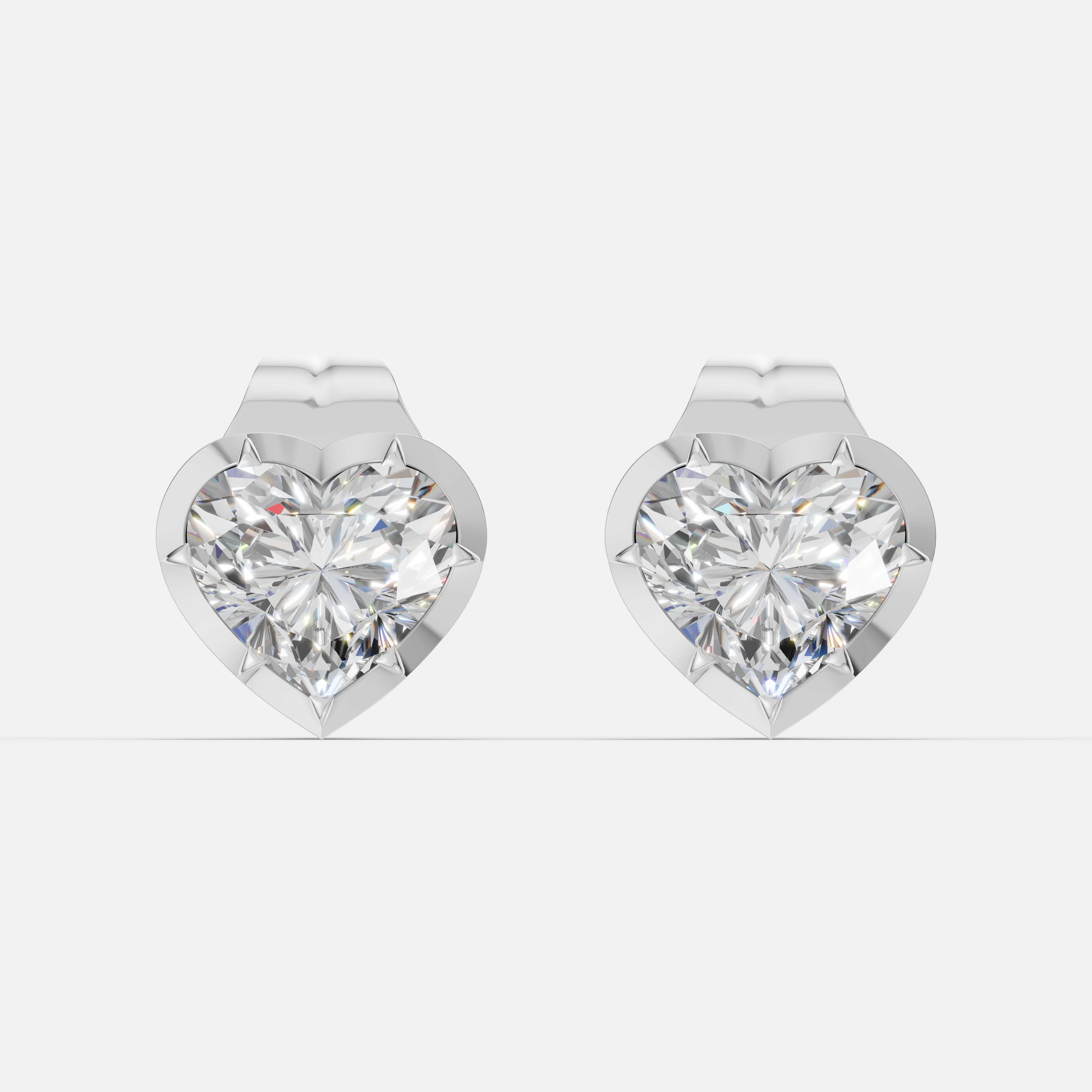 Classic Heart Diamond Studs