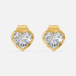 Classic Heart Diamond Studs - View 1