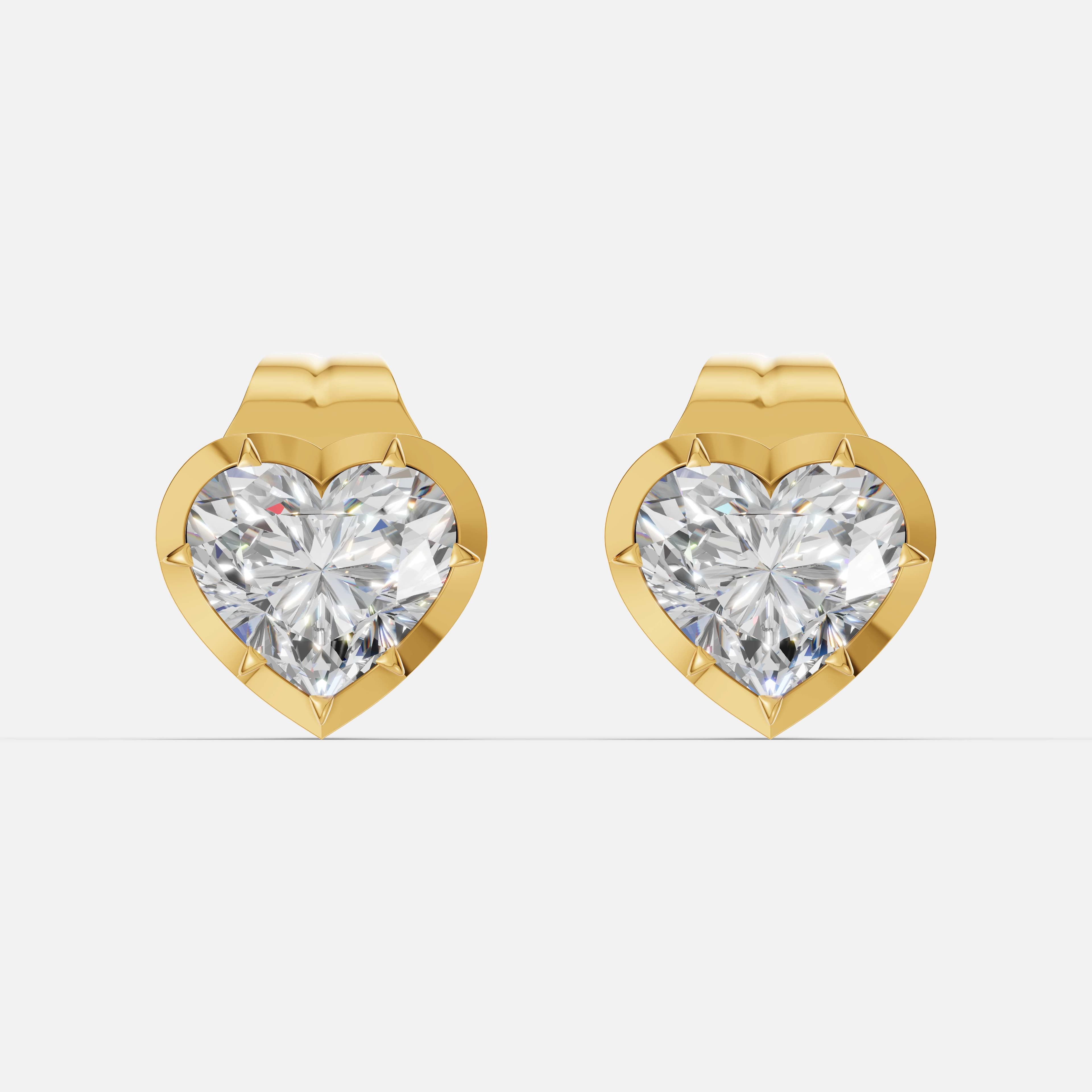 Classic Heart Diamond Studs - 1