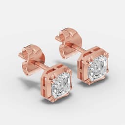 Classic Asscher Diamond Studs - View 2