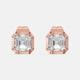 Classic Asscher Diamond Studs - View 1