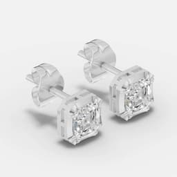 Classic Asscher Diamond Studs - View 2