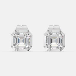 Classic Asscher Diamond Studs - View 1