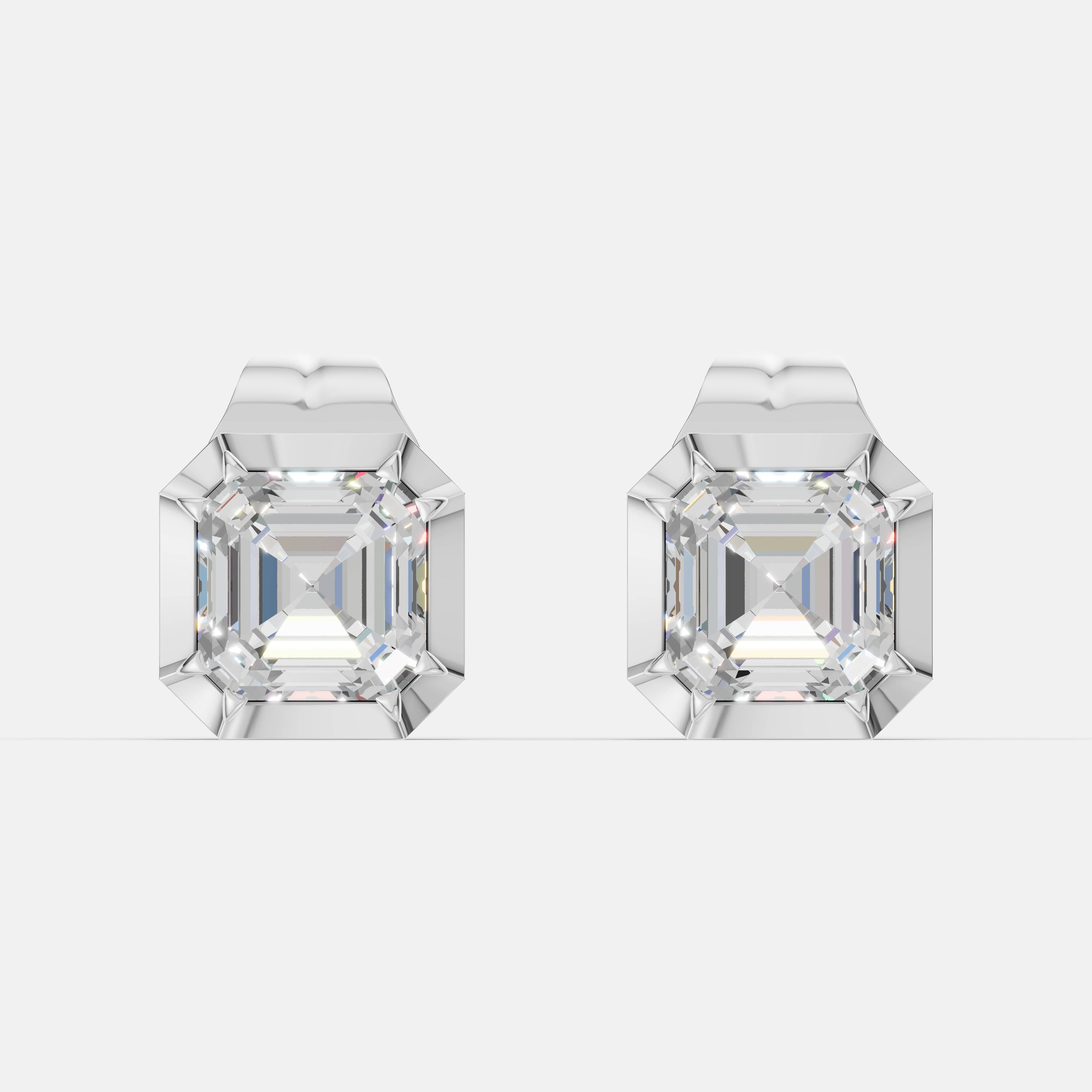 Classic Asscher Diamond Studs