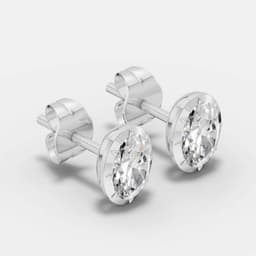 Classic Oval Diamond Studs - View 2