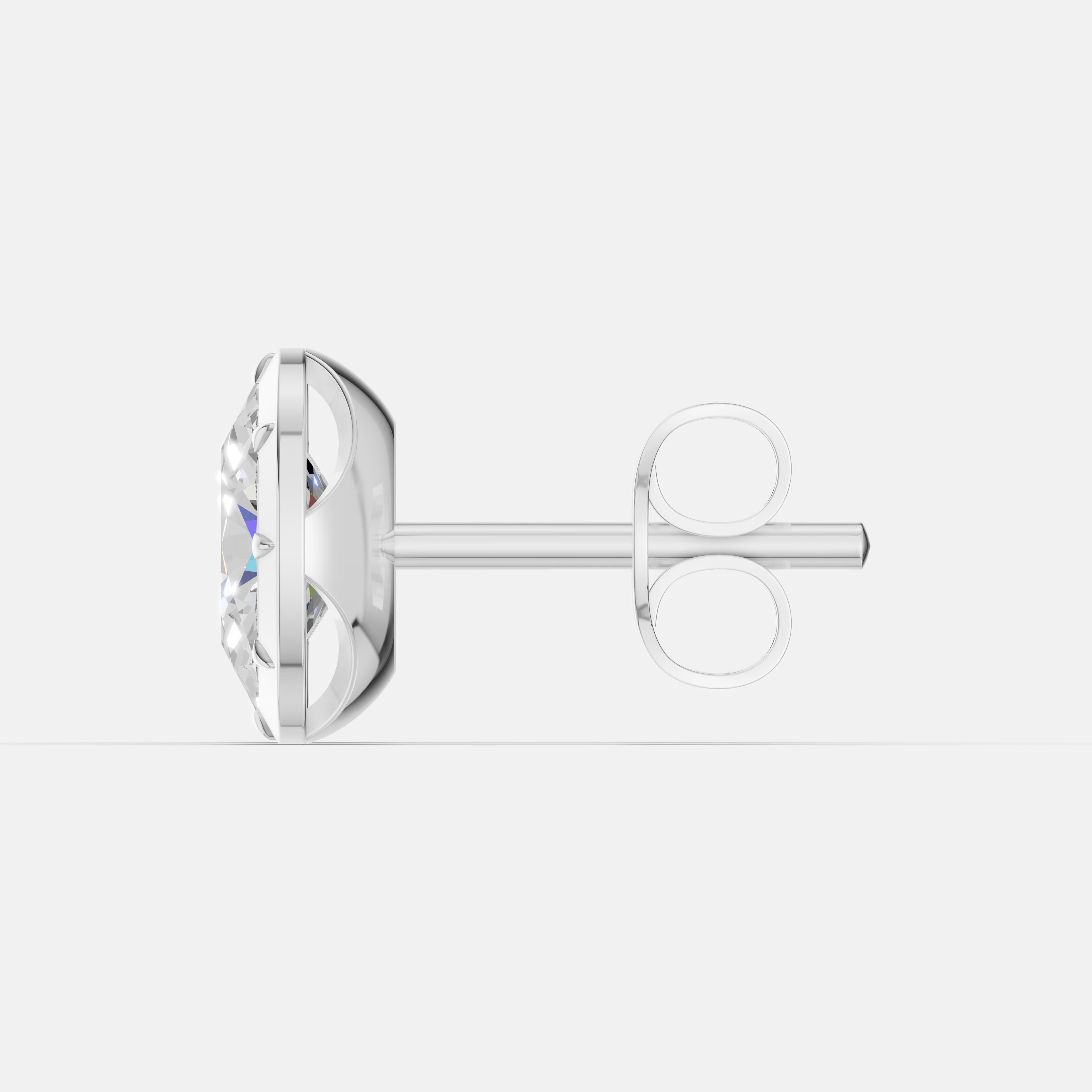 Classic Oval Diamond Studs - 4