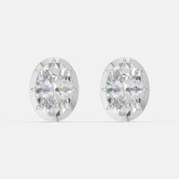 Classic Oval Diamond Studs - View 1