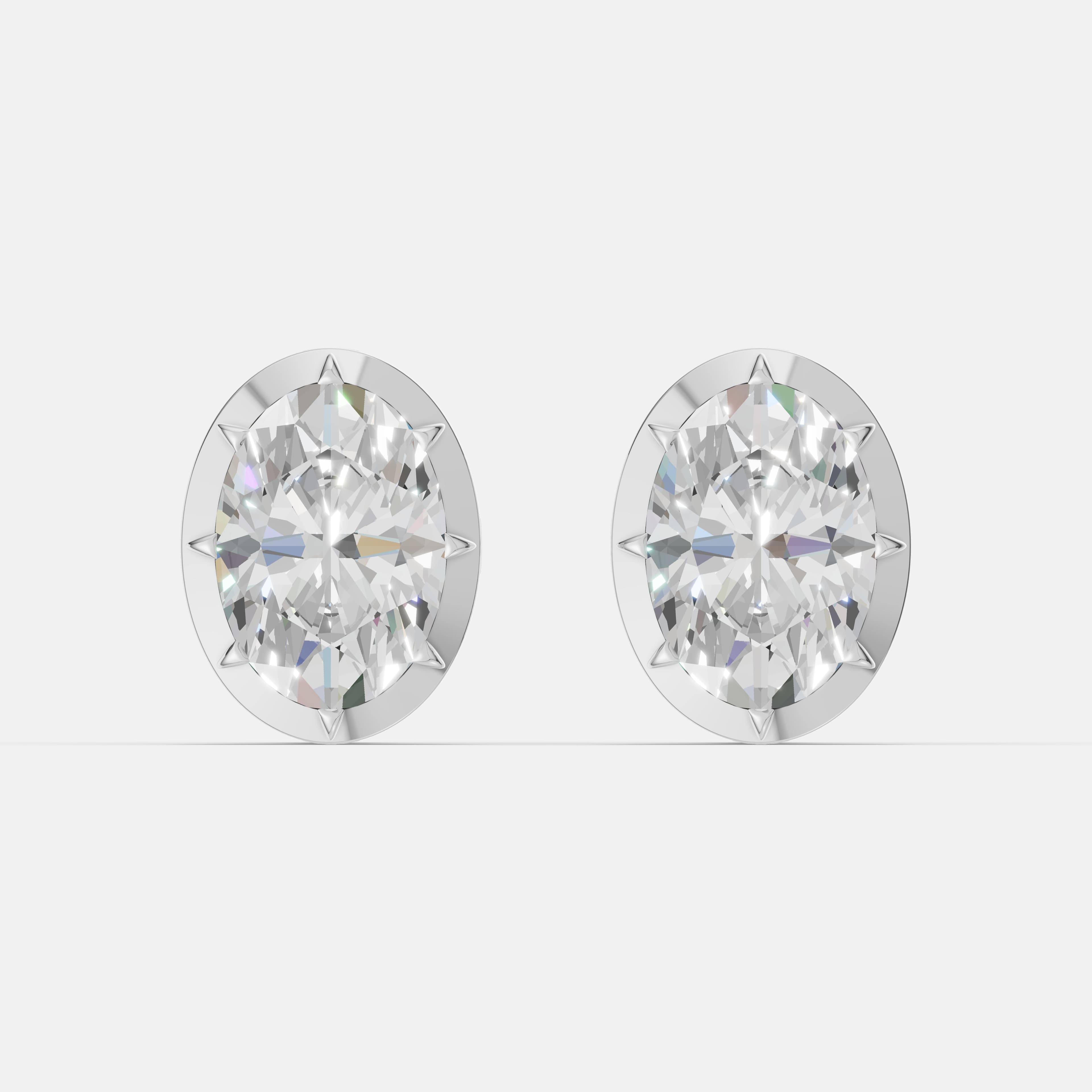 Classic Oval Diamond Studs