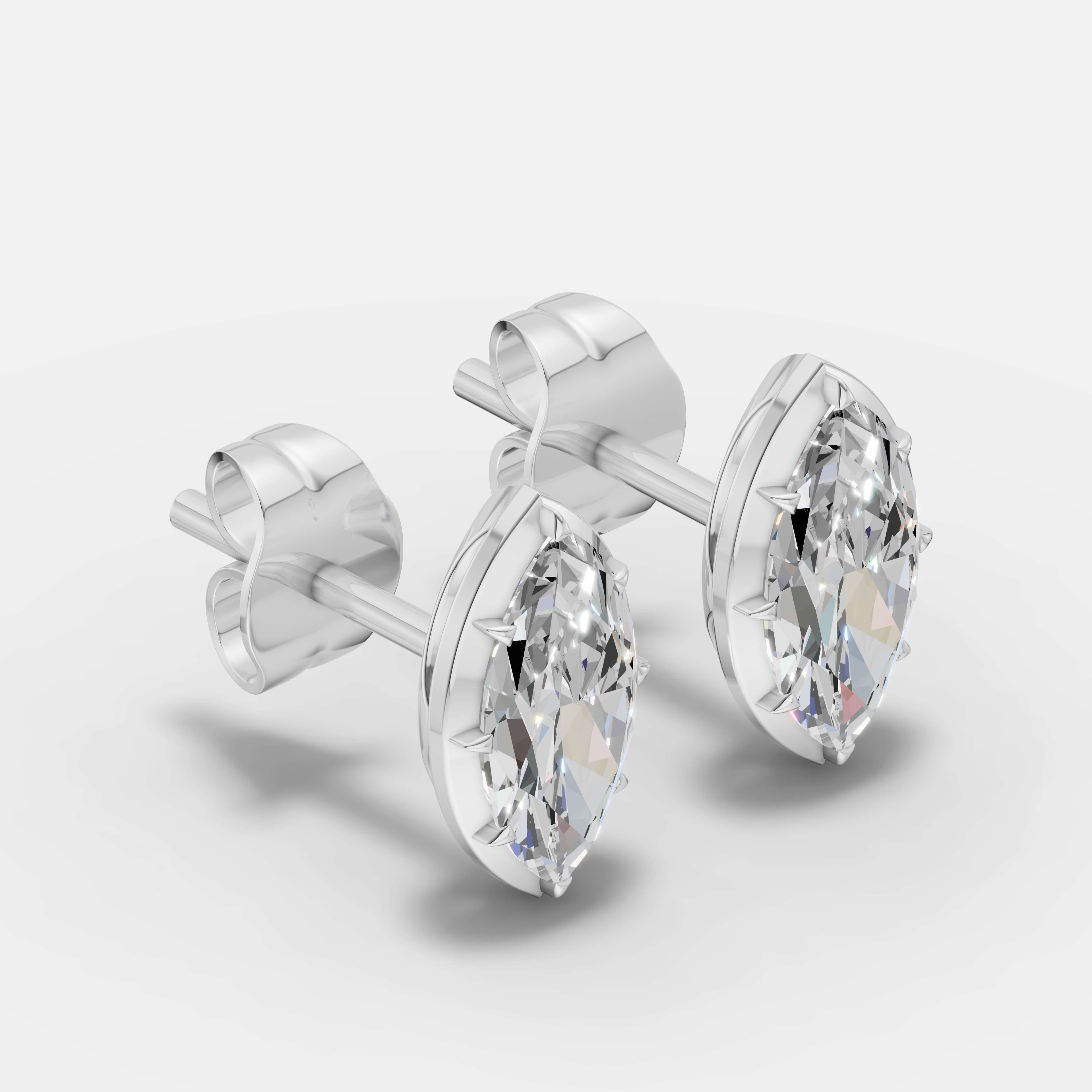 Classic Marquise Diamond Studs - 2