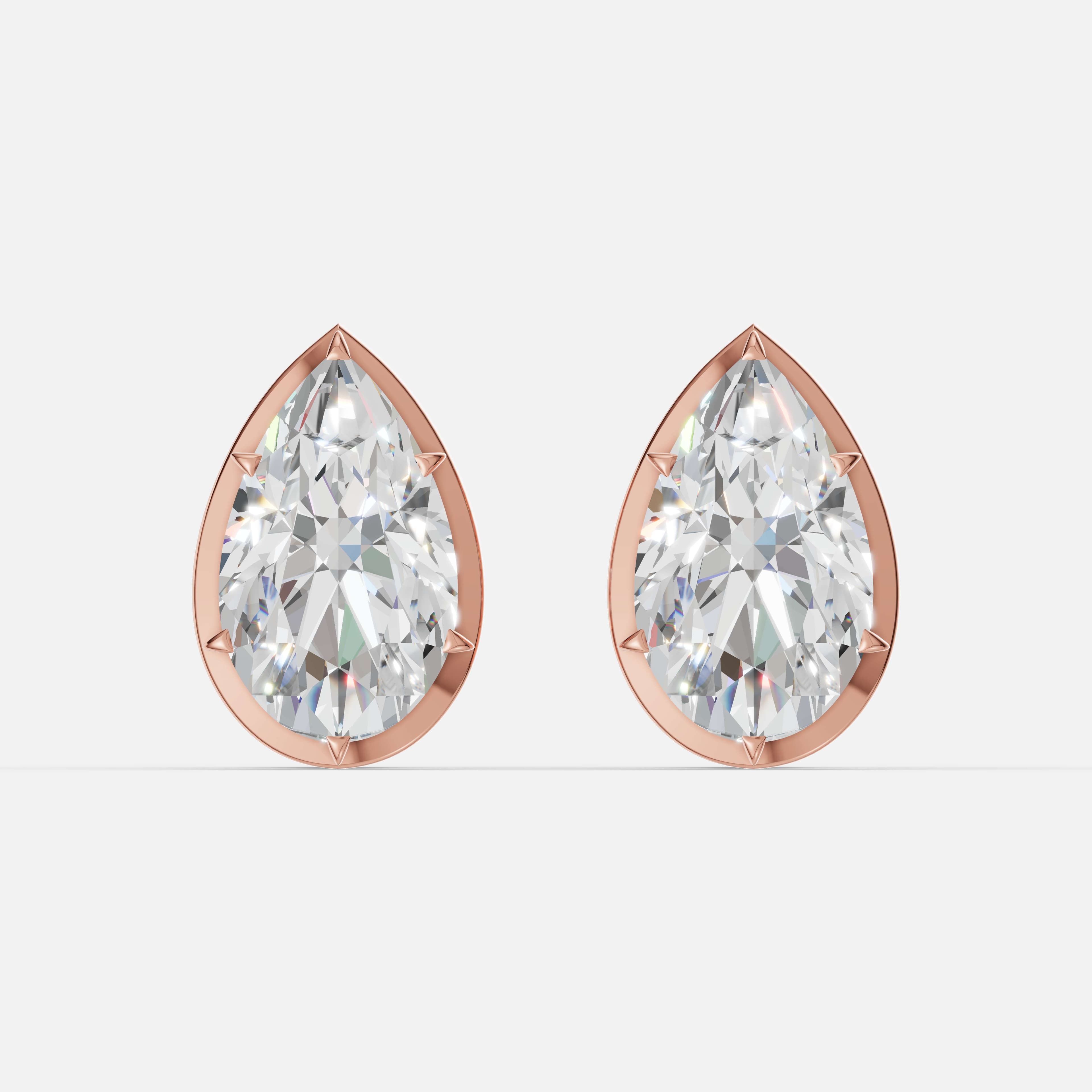 Classic Pear Diamond Studs - 1