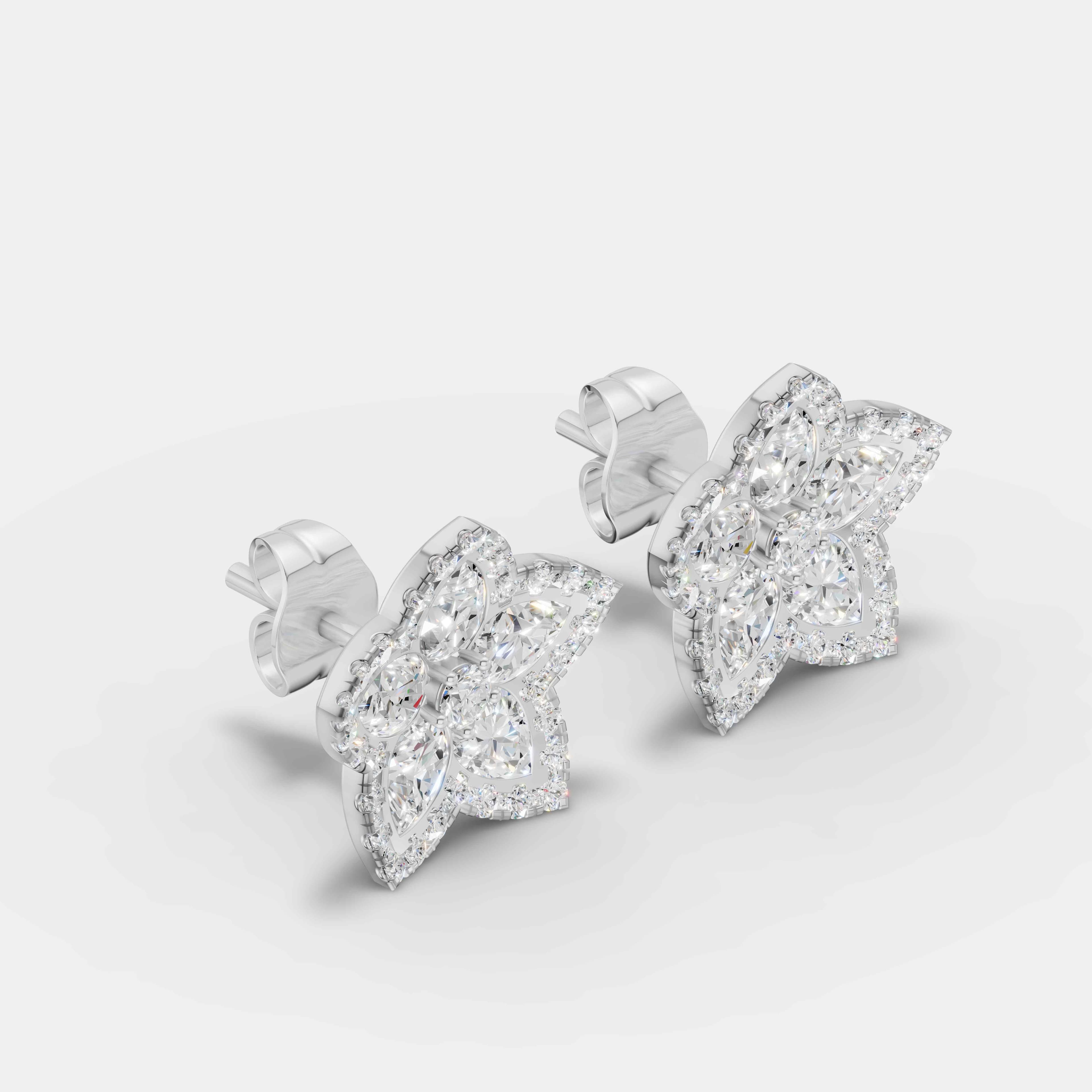 Petal Glow Diamond Studs - 2