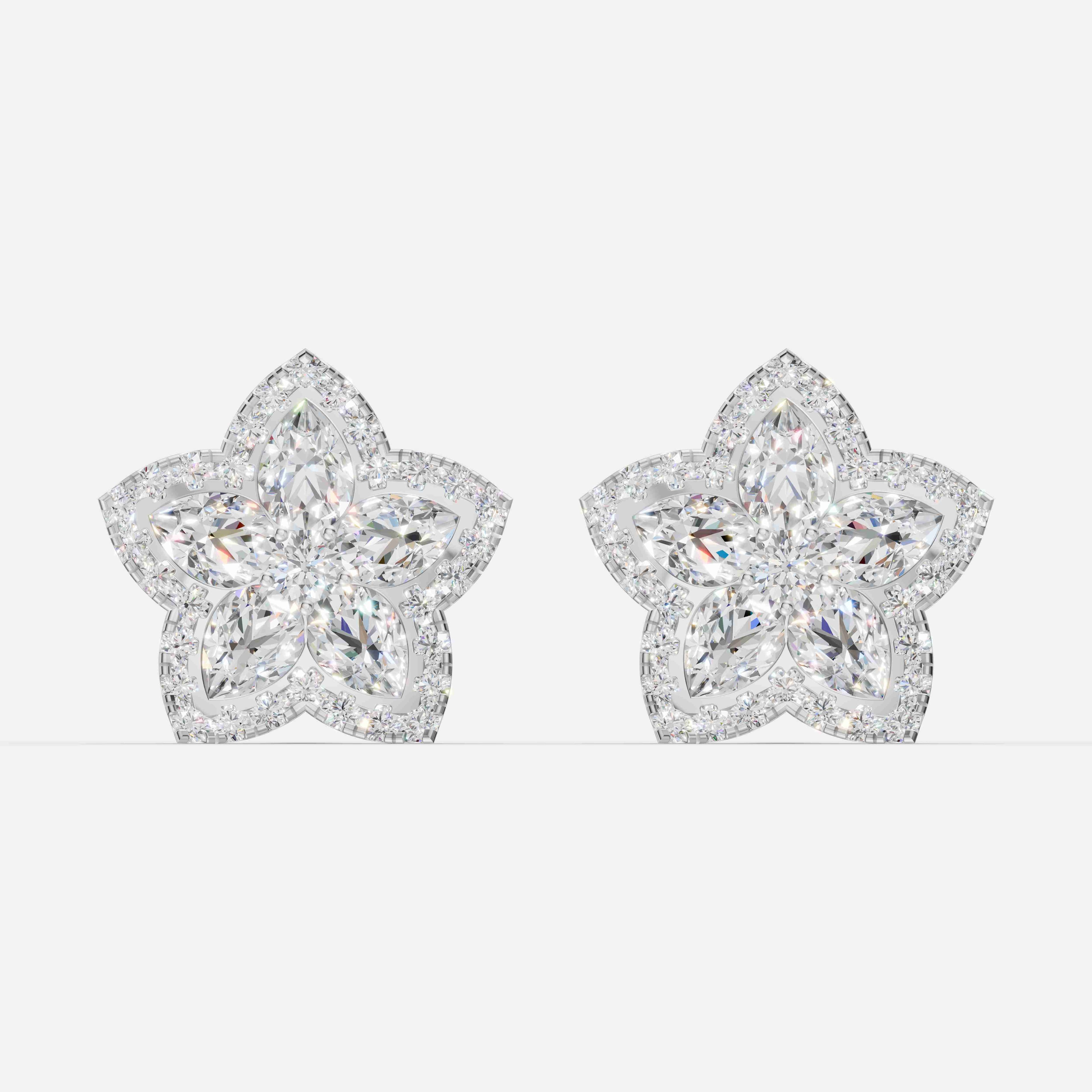 Petal Glow Diamond Studs - 1