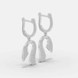 Radiant Arc Diamond Earrings - View 2