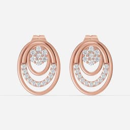 Oval Bloom Diamond Studs - View 1