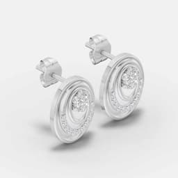 Oval Bloom Diamond Studs - View 2