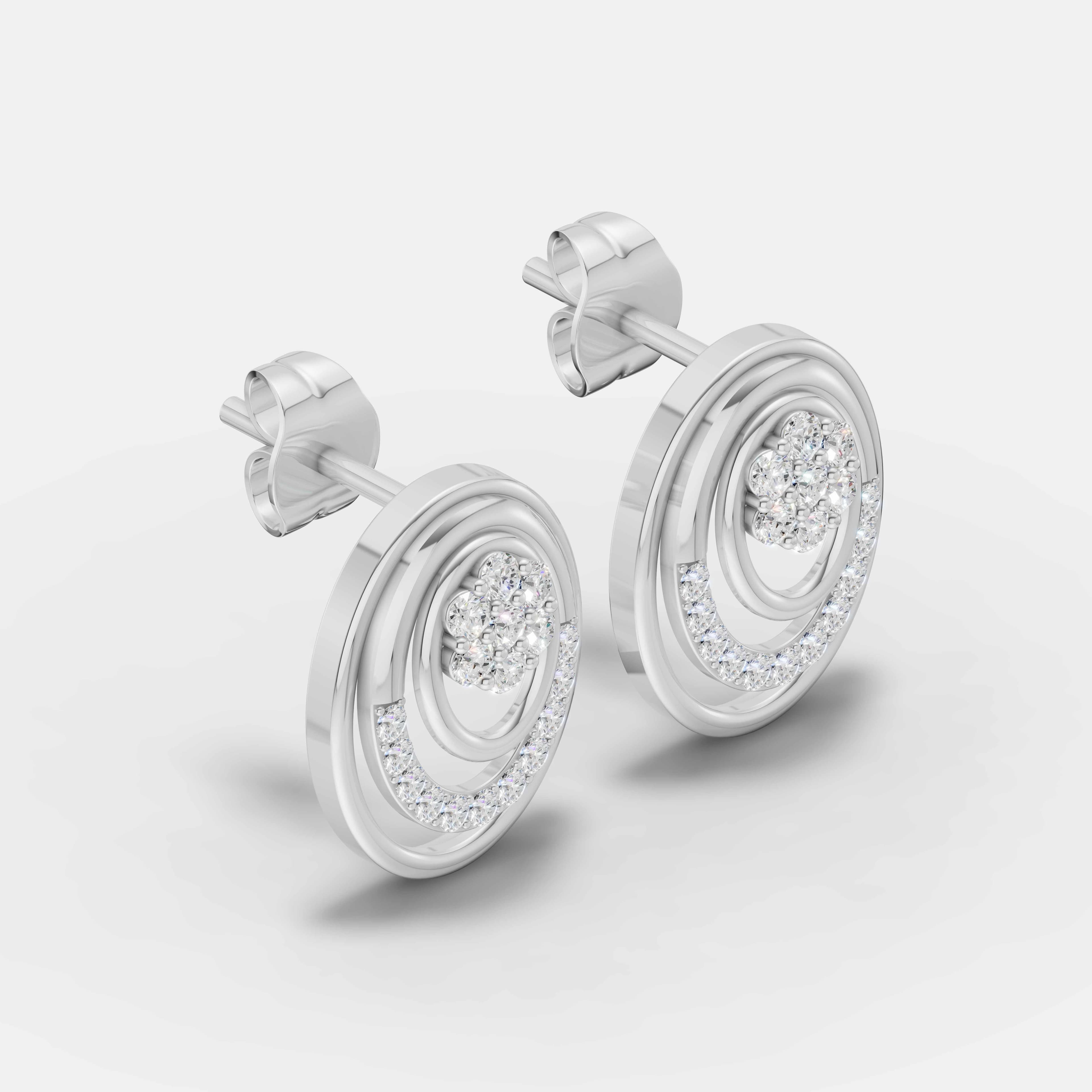 Oval Bloom Diamond Studs - 2
