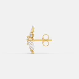 Two-Tone Floral Diamond Studs - View 4