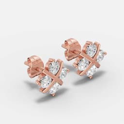 Stellar Cross Diamond Studs - View 2