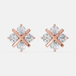 Stellar Cross Diamond Studs - View 1