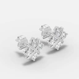 Stellar Cross Diamond Studs - View 2