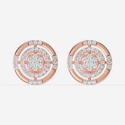 Noor Round Diamond Studs - View 1