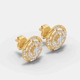 Noor Round Diamond Studs - View 2