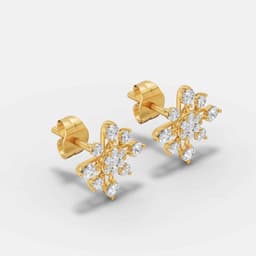 Snowflake Diamond Studs - View 2