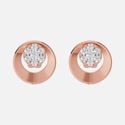 Circle Dot Diamond Studs - View 1