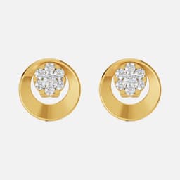 Circle Dot Diamond Studs - View 1