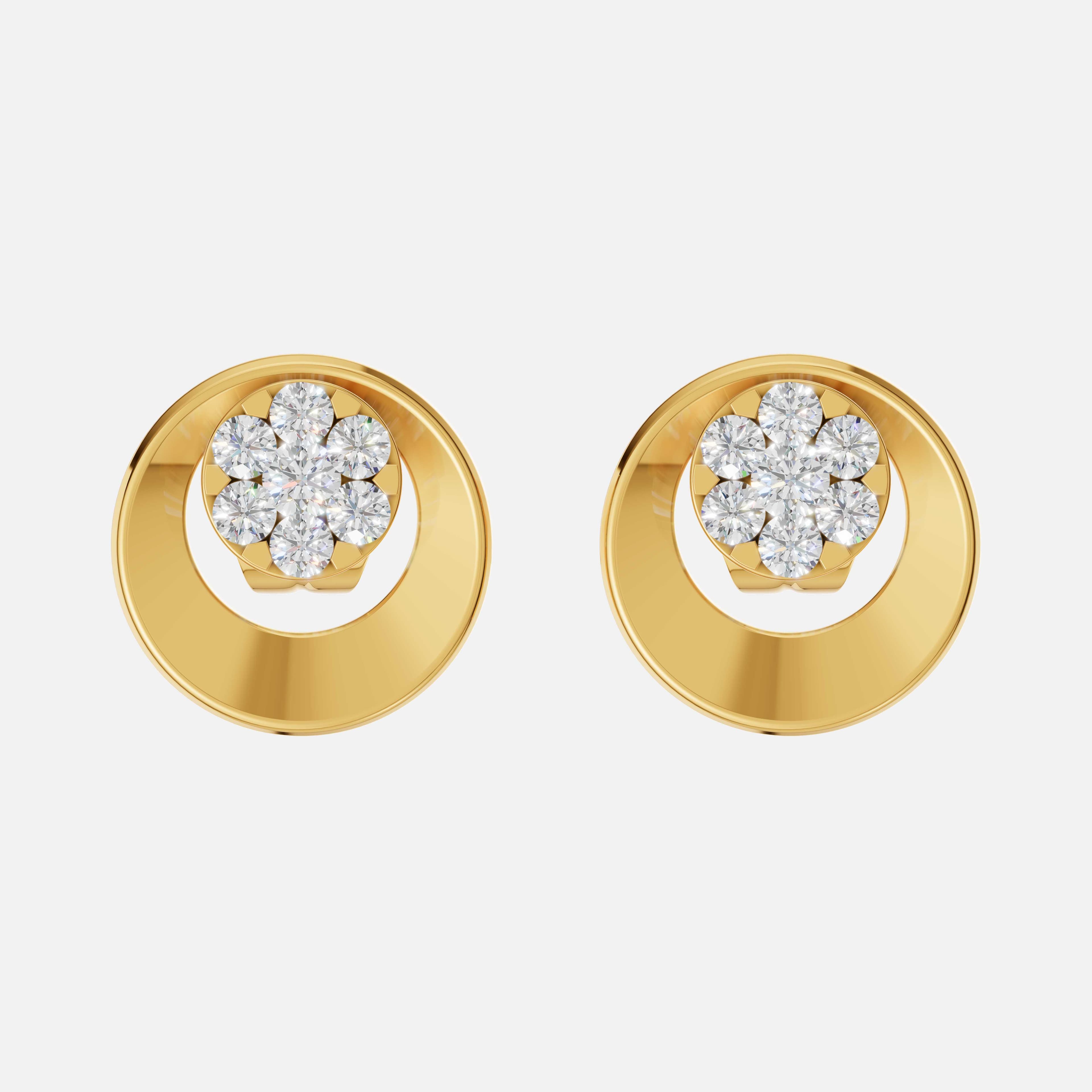 Circle Dot Diamond Studs