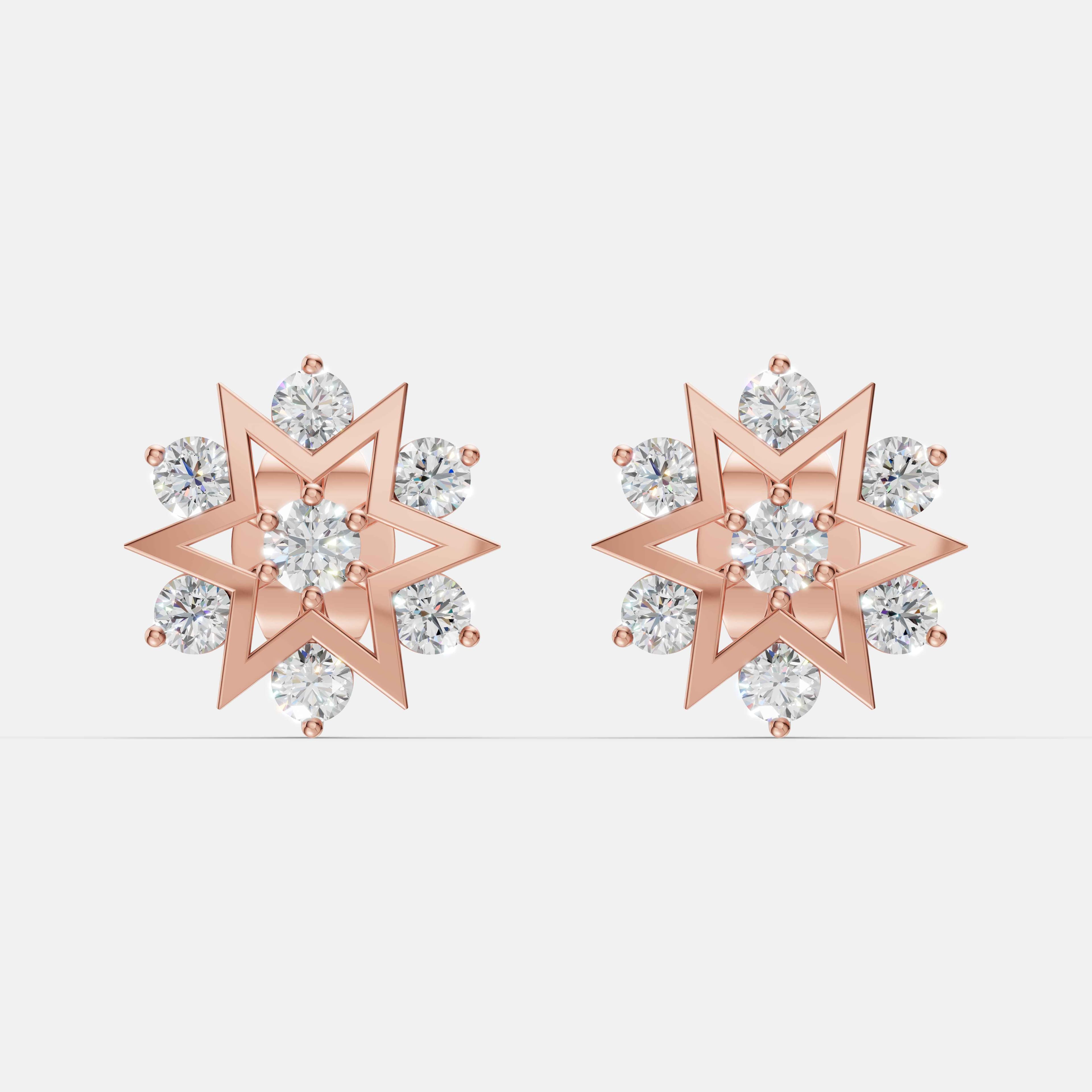 Noctra Eight-Point Diamond Studs