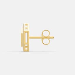 Radiant Hexagon Diamond Studs - View 4