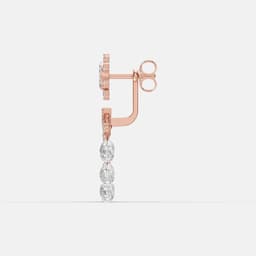 Floral Diamond Drop Chandelier Earrings - View 4