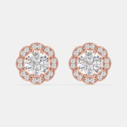 Vintage Floral Diamond Studs - View 1
