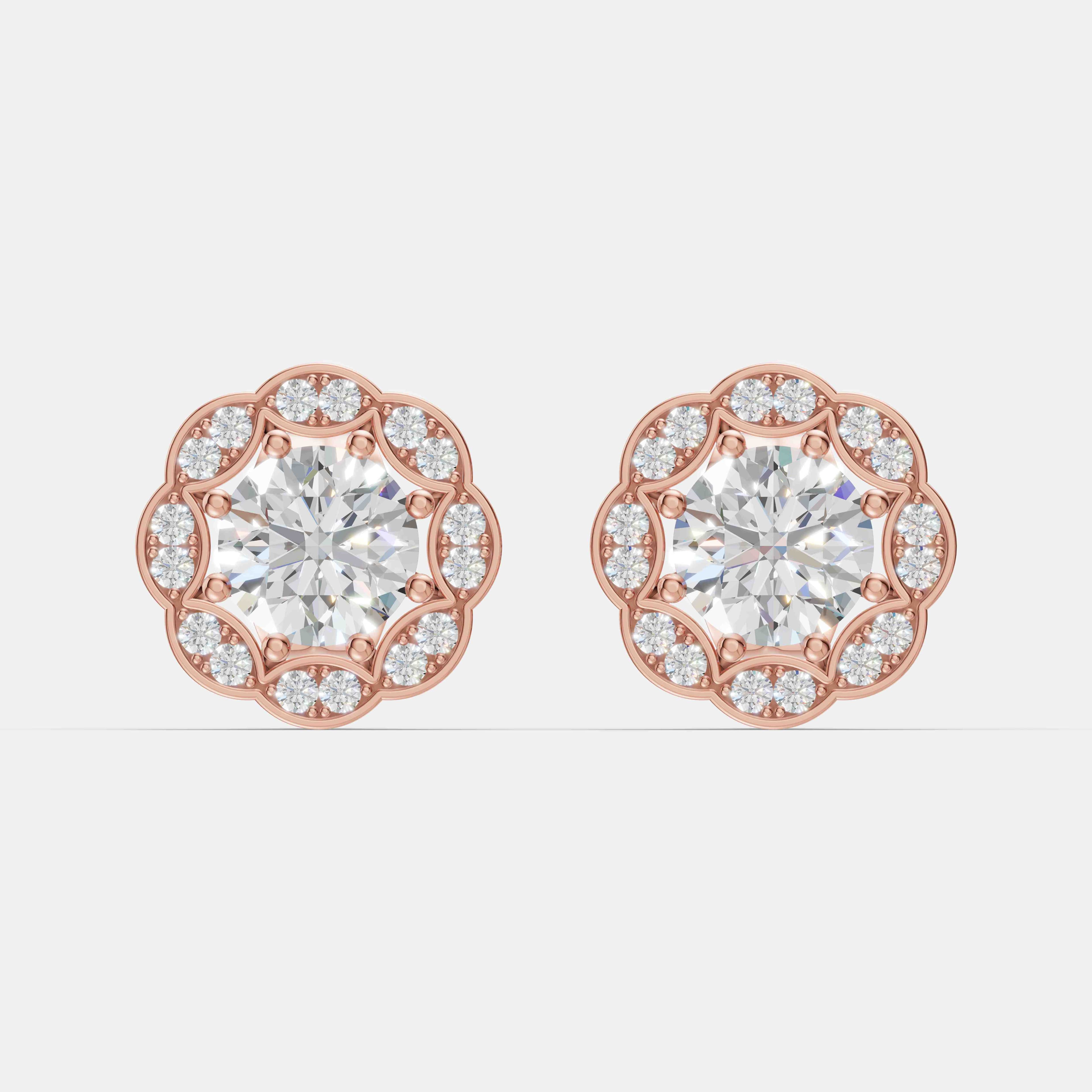 Vintage Floral Diamond Studs