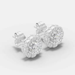 Vintage Floral Diamond Studs - View 2