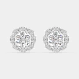 Vintage Floral Diamond Studs - View 1
