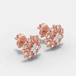 Grand Floral Diamond Studs - View 2