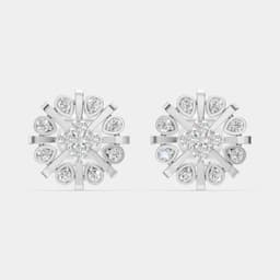 Grand Floral Diamond Studs - View 1