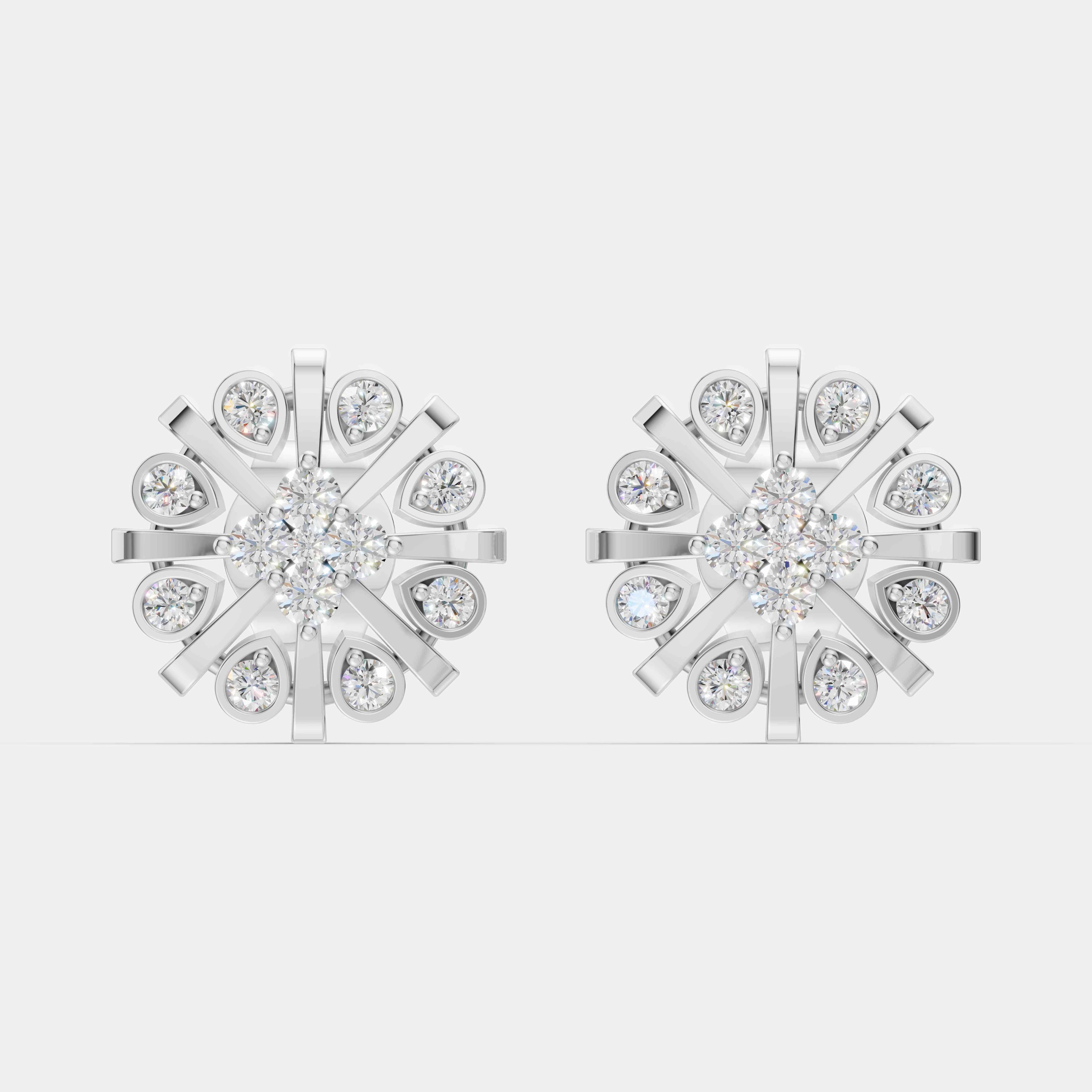 Grand Floral Diamond Studs