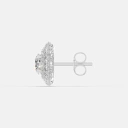 Detachable Double Halo Diamond Stud Earrings - View 4