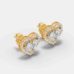 Crimson Heart Diamond Studs - View 2