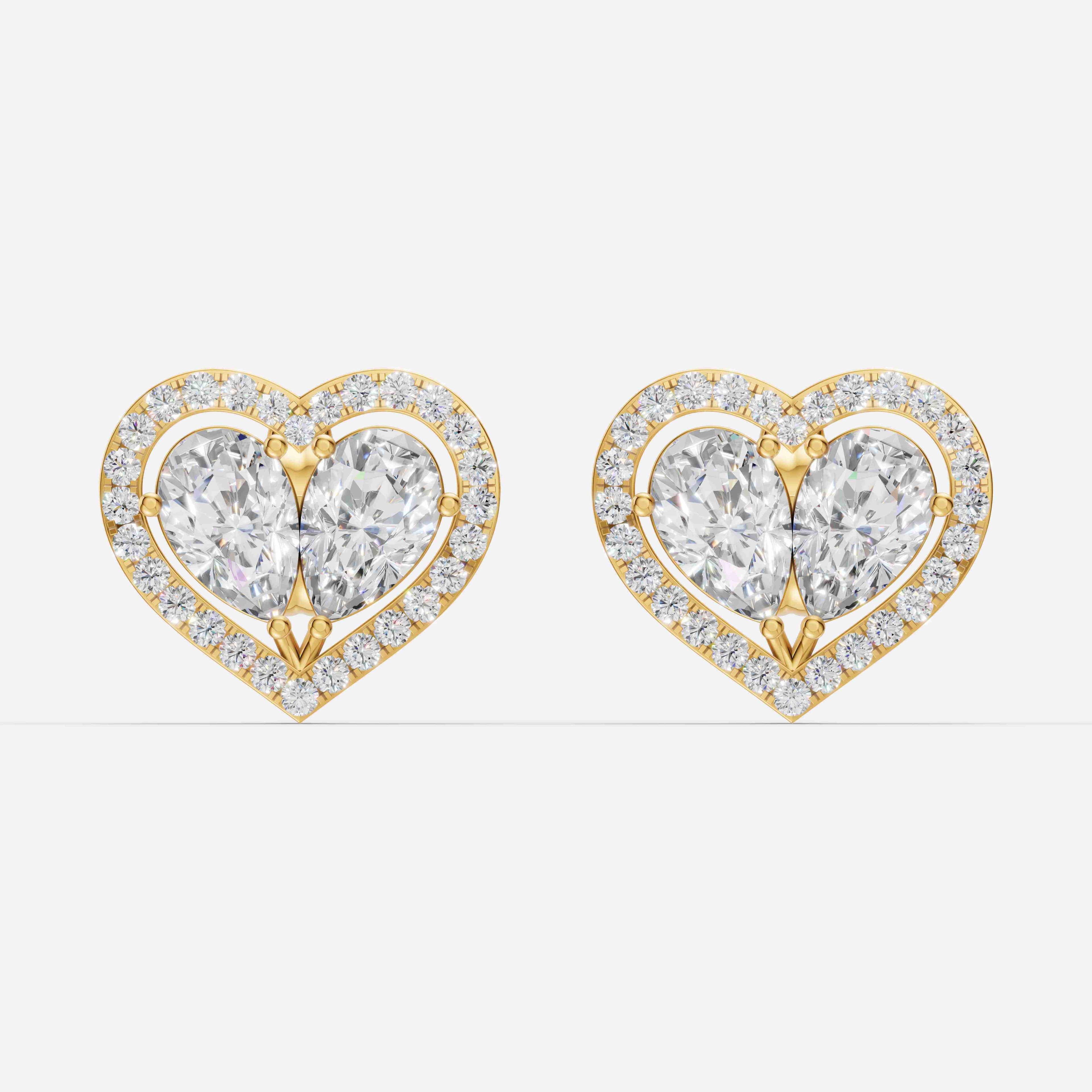 Crimson Heart Diamond Studs